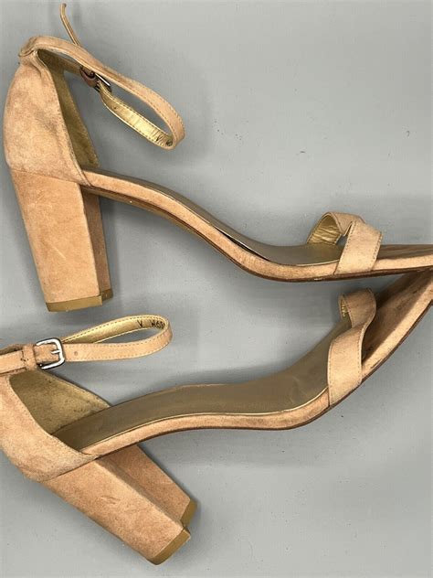 stuart weitzman nude block heel